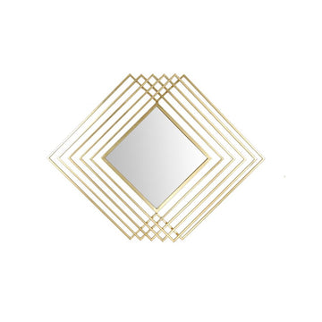 Modern Luxury Overlapping Geometric Rhombus Gold Metal Wall Mirror